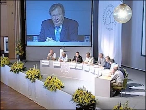 Panel Discussion (2008) - Panel Discussion on 'Climate Changes and Energy Challenges' with Nobel Laureates Profs. Deisenhofer, Giaever, Michel, Osheroff, Rubbia, von Klitzing, Steinberger (Chair: Prof. Dr. Hans Joachim Schellnhuber)