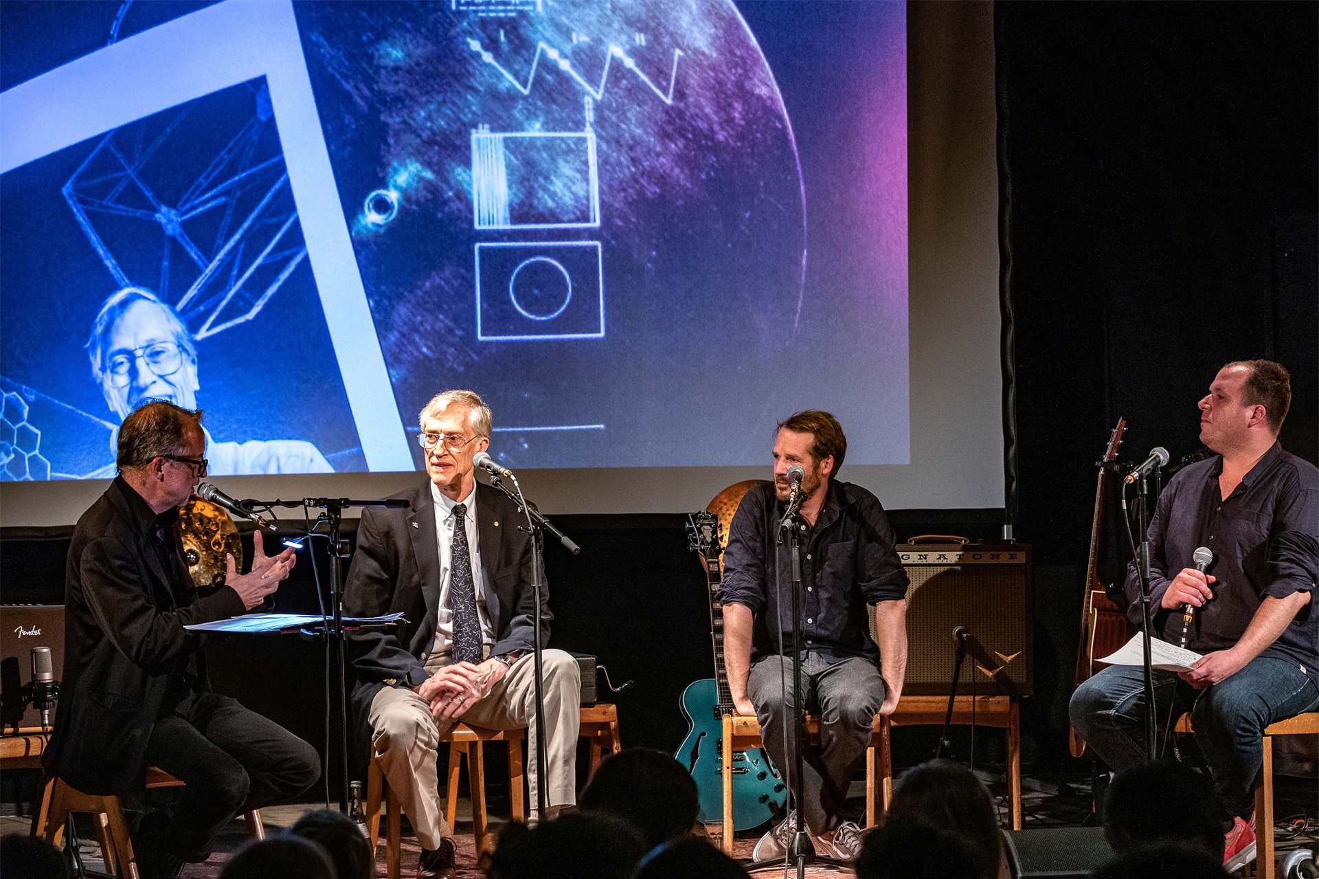 Voyager III – A Musical Journey Through Interstellar Space  (2019) - Nobel Laureate John C. Mather and singer-songwriter Gisbert zu Knyphausen, as well as musicians Hank Shizzoe, Michael Flury and director Verena Regensburger, take part in a thought experiment on which items of science and art should be included in the next golden record. This event has been a cooperation between Lindau Nobel Laureate Meetings and Zeughaus Lindau e. V.