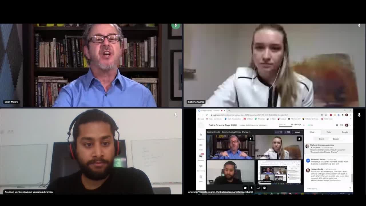 Online Sciathon Results: Communicating Climate Change (2020) - Watch the three finalists presenting their projects on how to communicate climate change.