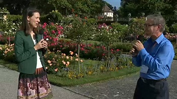 Welcome from Mainau Island (2021) - Countess Bettina Bernadotte welcomes the guests in an interview at the closing day of the Meeting