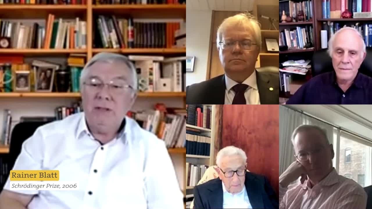 A New Paradigm (2021) - Henry Kissiger in discussion with Physics Nobel Laureates Reinhard Genzel, David J. Gross, William D. Phillips, Brian P. Schmidt and Erik Schmidt (Excecutive Chairman Google, 2011-2015) on quantum physics and how this field will transform the future; Moderator: Rainer Blatt