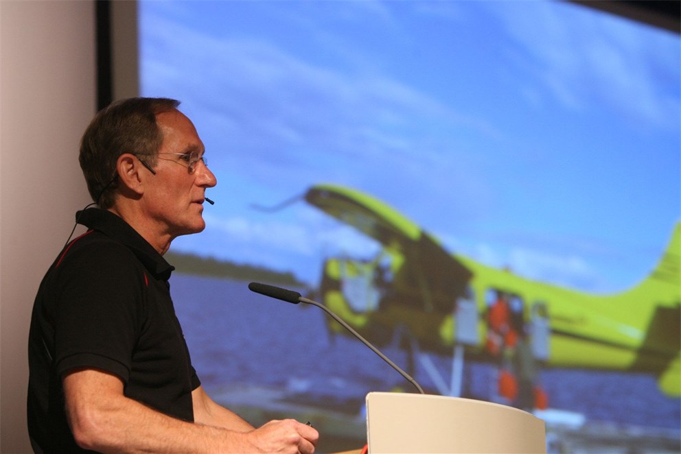 Laureate Peter Agre (Chemistry 2003) delivers his lecture on "Canoeing in the Artic, a Scientist's Perspective".