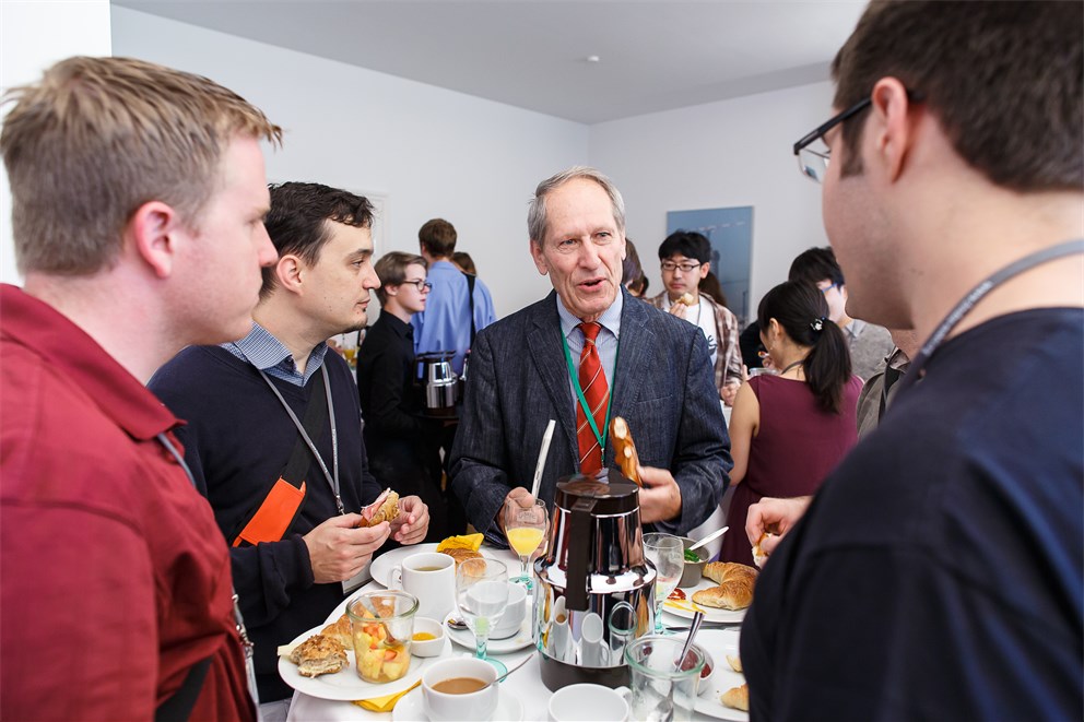 Young researchers taking part in the Science Breakfast.