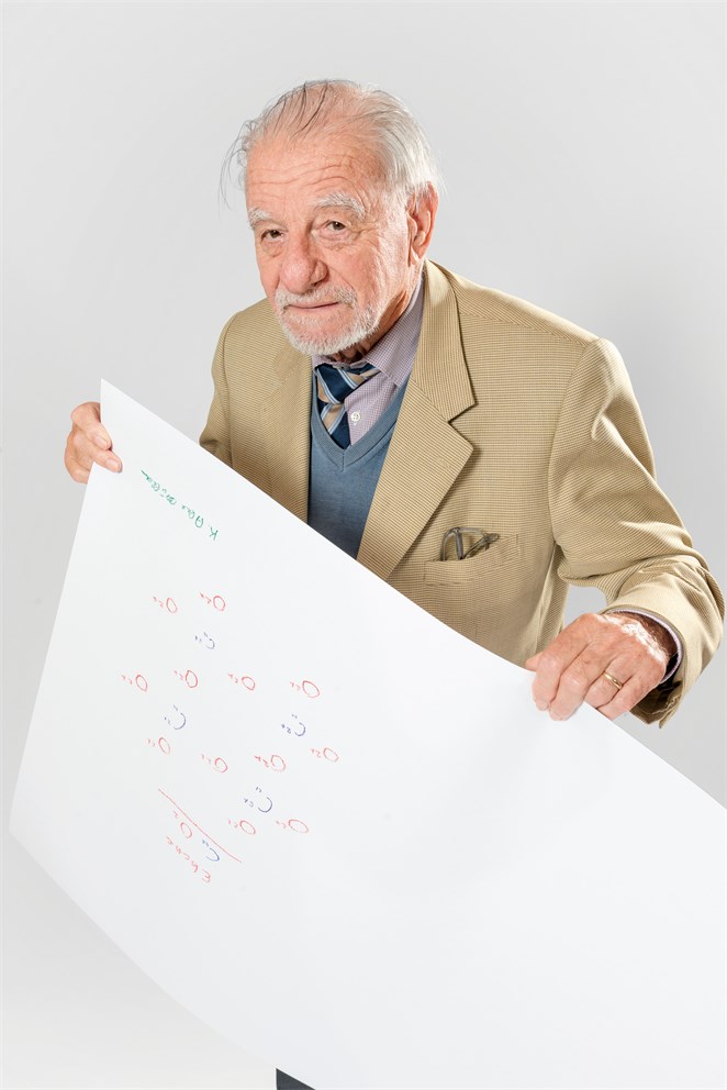 Karl Müller with his "Sketch of Science"