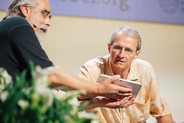Richard Schrock taking part in the panel discussion " Current and Future Game Changers in Chemistry"