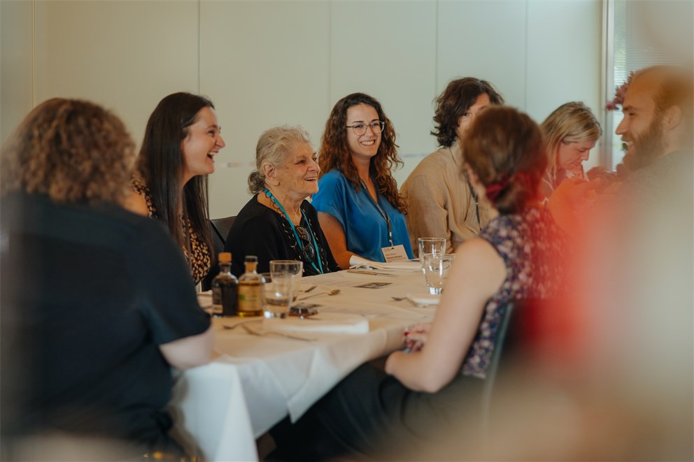 Young Scientists having lunch with Ada Yonath