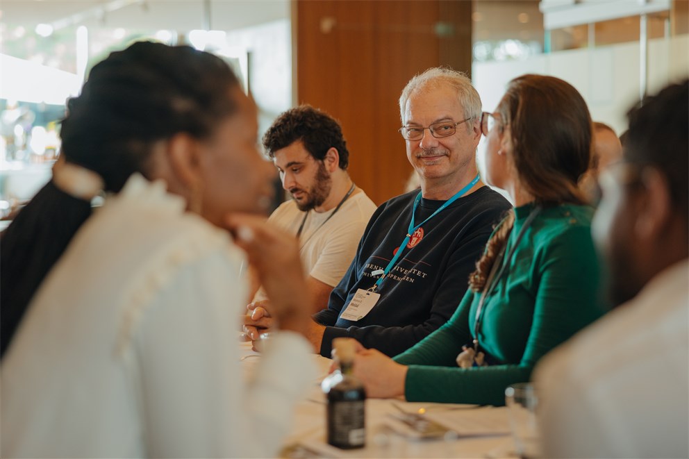 Young Scientists having lunch with Morten Meldal