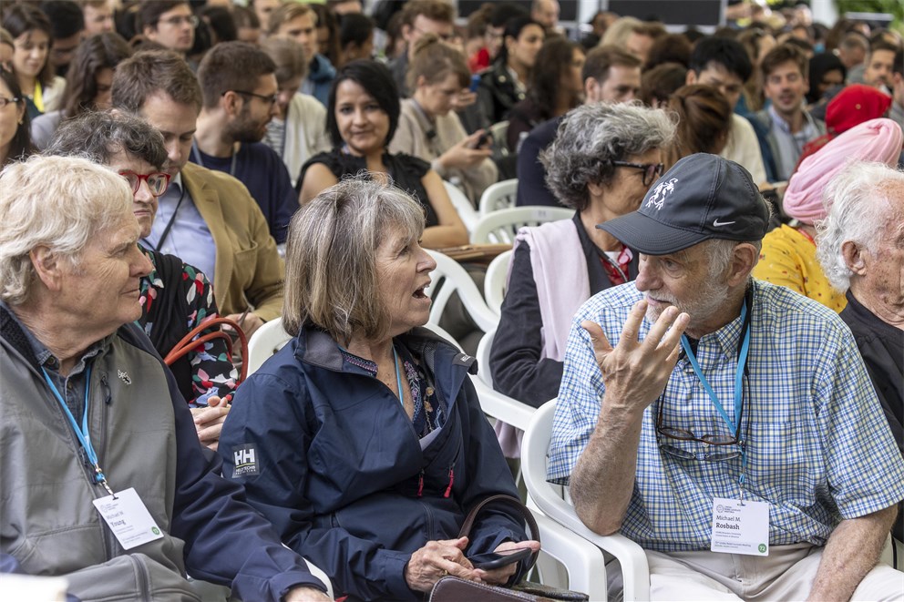 Michael Young and Michael Rosbash attending the panel "Climate Change and Implications on Health"