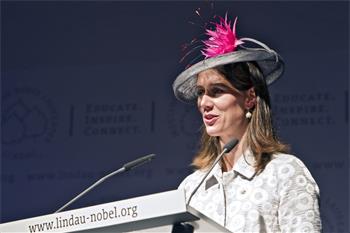 61st Lindau Nobel Laureate Meeting, 2011 - Countess Bettina Bernadotte, President of the Council, welcoming the attendants during the opening ceremony.