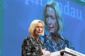 Opening Ceremony, 2014 - Federal Minister of Education and Research Johanna Wanka delivering a welcoming speech. 