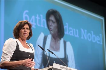 Opening Ceremony, 2014 - Federal Minister Ilse Aigner holding a speech during the opening ceremony. 